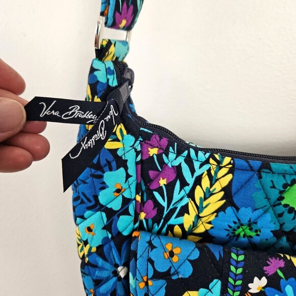 Vera Bradley Floral Quilted Crossbody Bag Colorful Pattern Adj Strap & Zipper - Picture 3 of 10